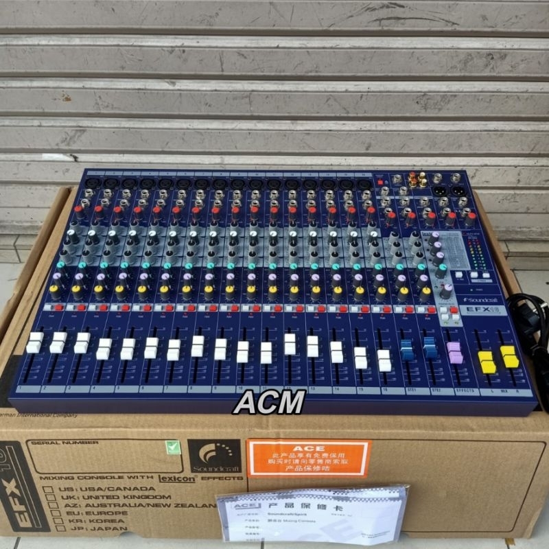 MIXER SOUNDCRAFT EFX16 EFEK LEXICON MIXER 16 CHANNEL EFX 16