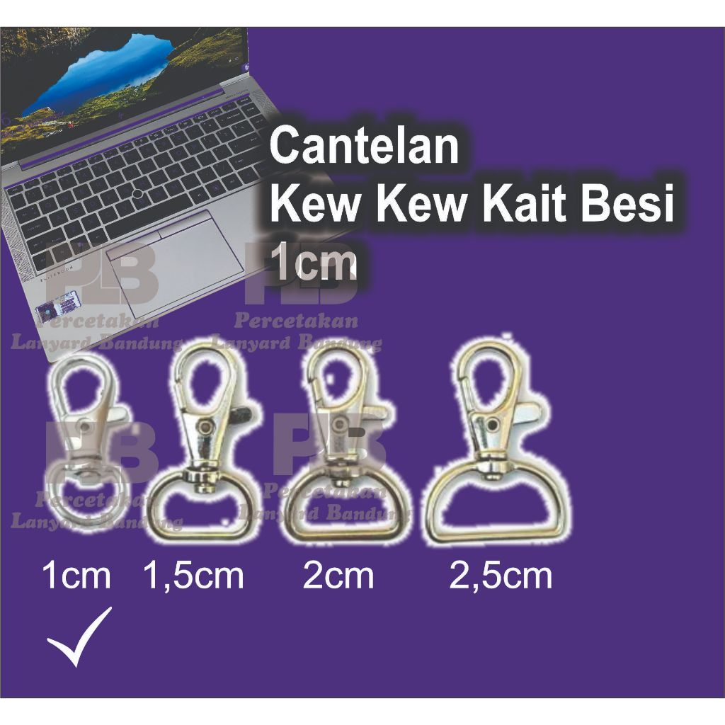 

KEW KEW Kait Besi Cantelan Gantungan Pengait Pita Lanyard ID Name Card ukuran 1cm