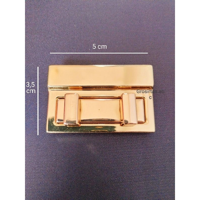 Kunci Putar 2 aksesoris tas wanita warna rose gold