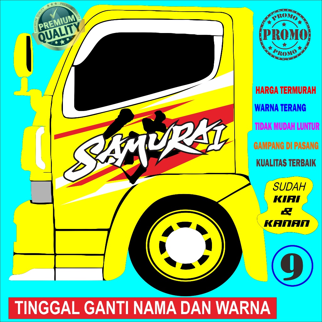 Stiker samping variasi mobil canter