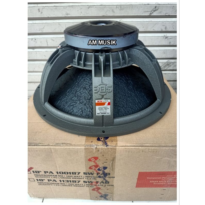 SPEAKER SUBWOOFER 18 INCH ACR FABULOUS PA100187SW ORIGINAL PA 100187 SW
