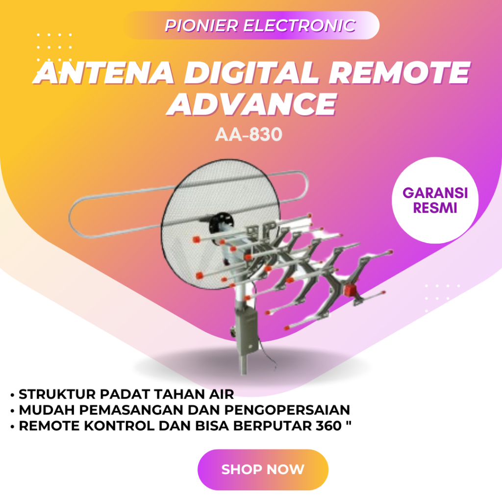 ANTENA DIGITAL REMOTE ADVANCE  AA-830  Garansi Resmi