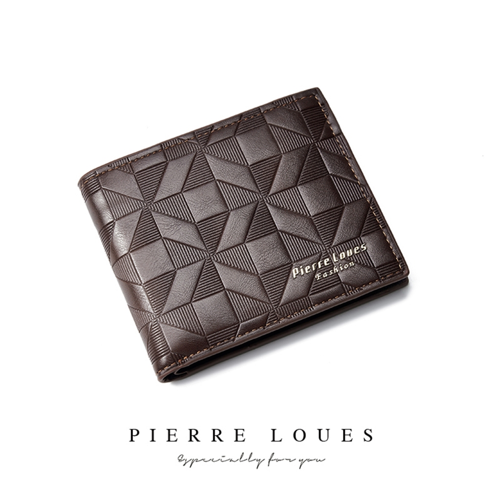 Dompet Lipat Pria Pendek PIERRE LOUES Cashel Wallet Bahan Kulit PU Leather Premium BAEOS