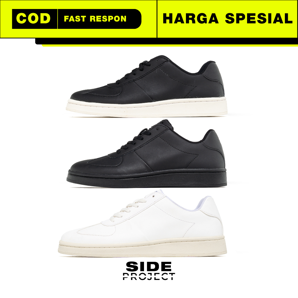 Sepatu pria wanita Brodo Trainer (Black white/Full white/Full Black) - Original Brodo Footwear