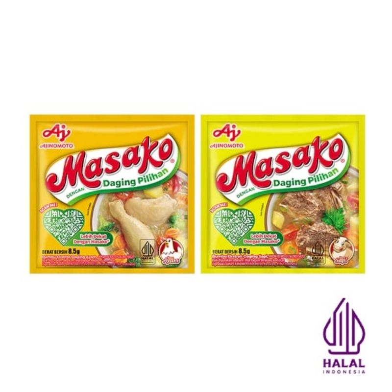 

Ajinomoto Masako Rasa Ayam Dan Sapi Sachet Bumbu Kaldu Penyedap Masakan 1 Renceng isi 10 Sachet