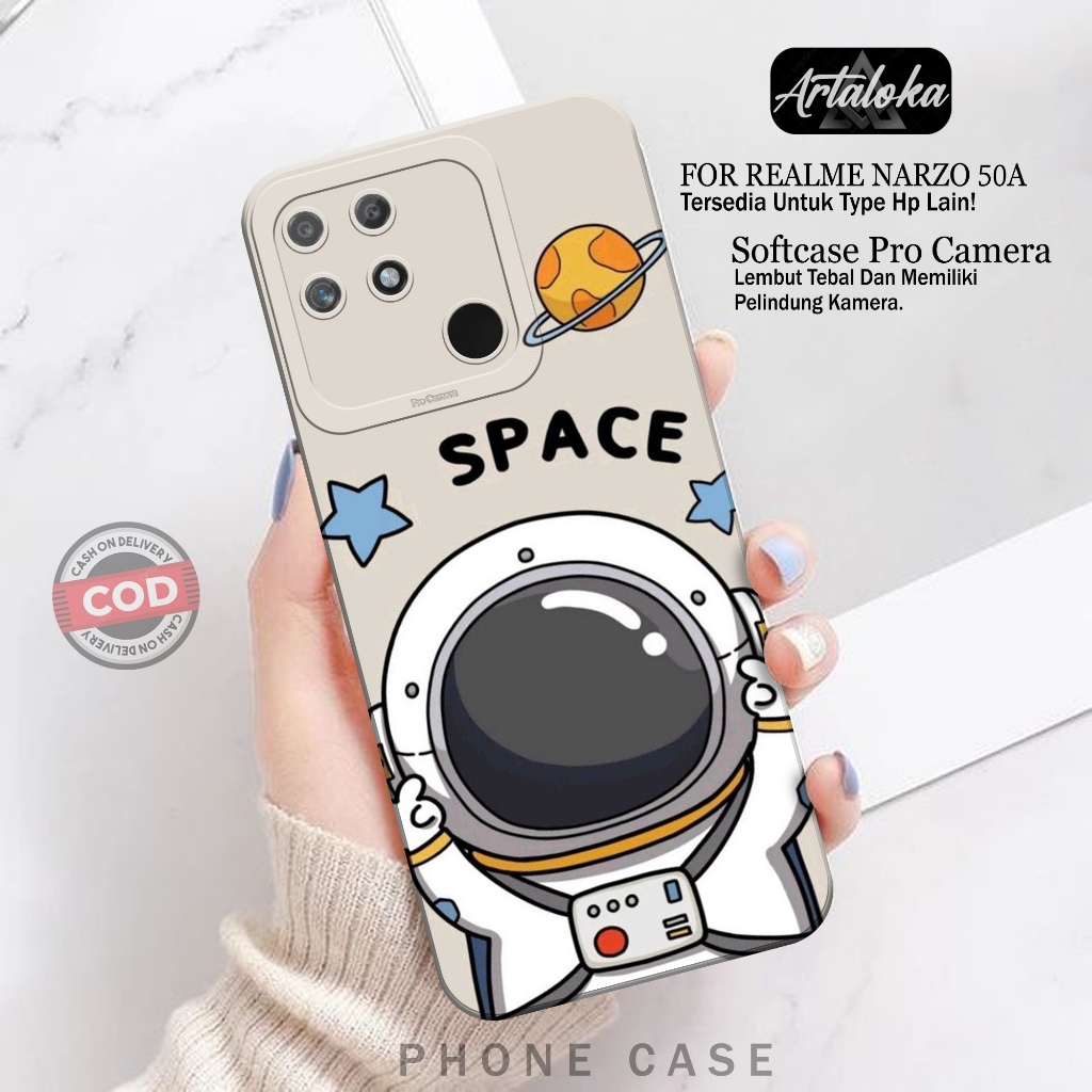 Softcase Hp Realme Narzo 50A Fashion Case Astronod Case Realme Narzo 50A Silikon TPU Pro Camera Casi