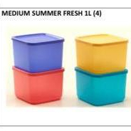 Tupperware Medium Summer Fresh 1L 4pcs Ungu Peach Kuning Toska