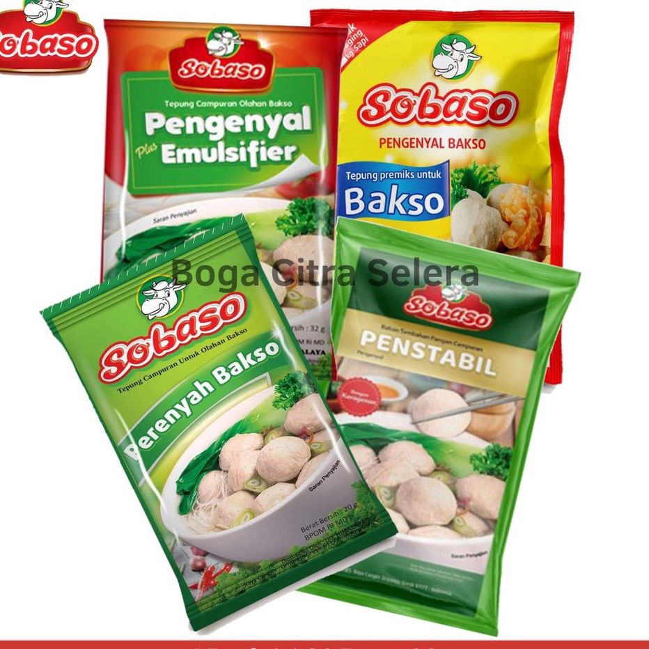 

Ready Stok Sobaso Tepung Perenyah, Pengenyal & Penstabil Bakso 20gr (1 Pack isi 20)