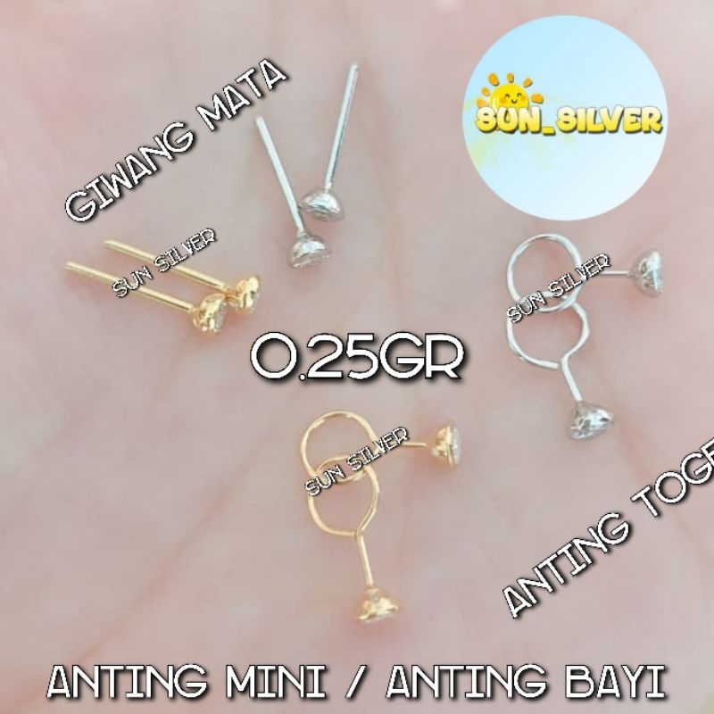 anting bayi / giwang bayi perak 925 lapis mas 0.25gr