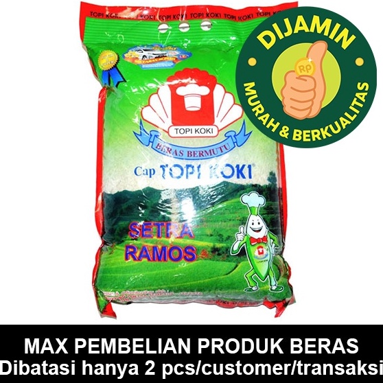 

Diskon TOPI KOKI SETRA RAMOS 5 KG - BERAS