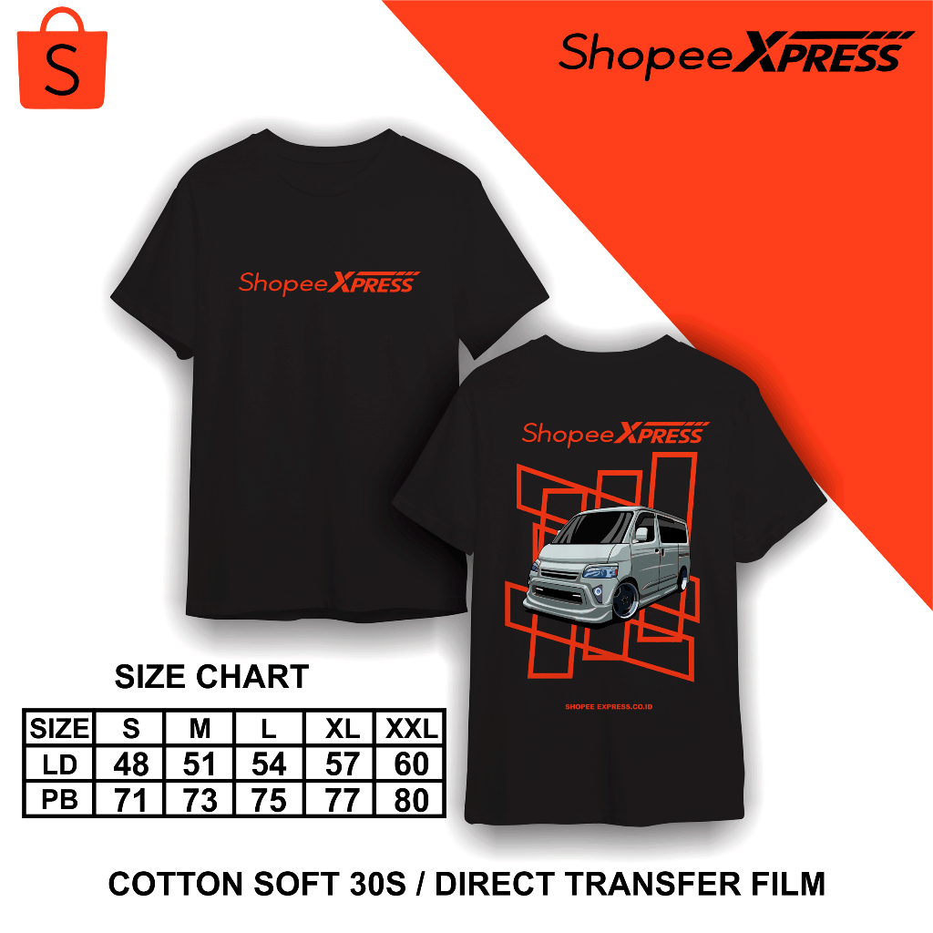 SHOPEE EXPRESS KAOS SERAGAM SHOPEE DRIVER EXPRESS PRIA BAYAR DI TEMPAT