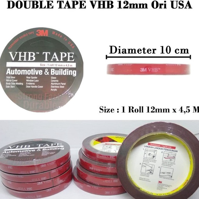 

Baru 3M VHB Double Tape Doubletape 12MM Ori USA 4900 CAD Big Sale