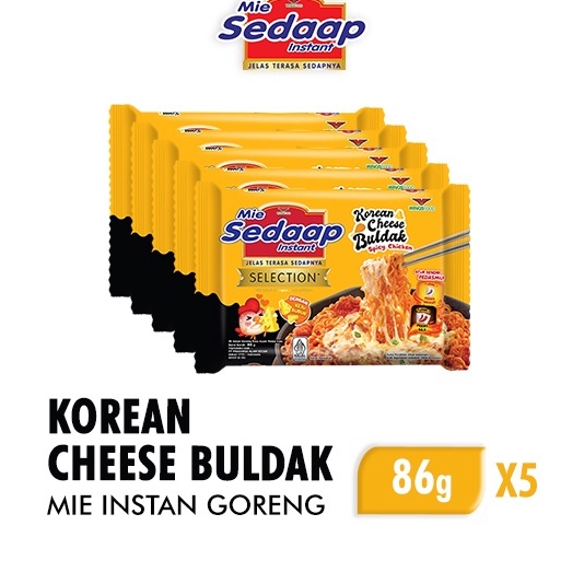 

Buruan Beli Sedaap Mie Instan Goreng Korean Cheese Buldak Bag 86 gr x5