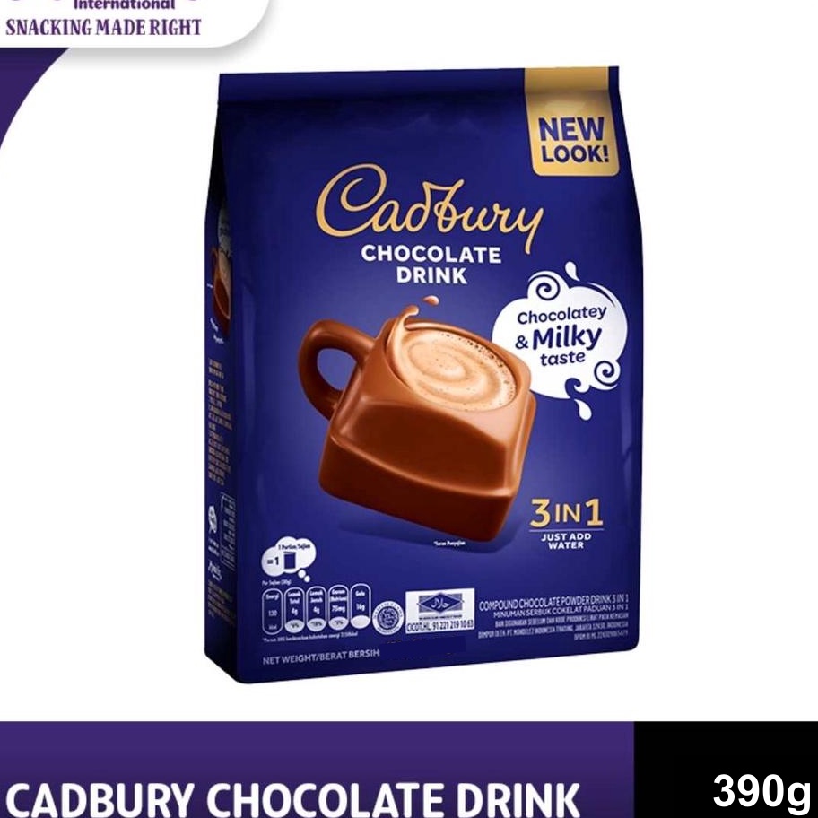 

Model Terkini Cadbury Hot Chocolate Drink 3 in 1 Regular 390g, minuman coklat premium