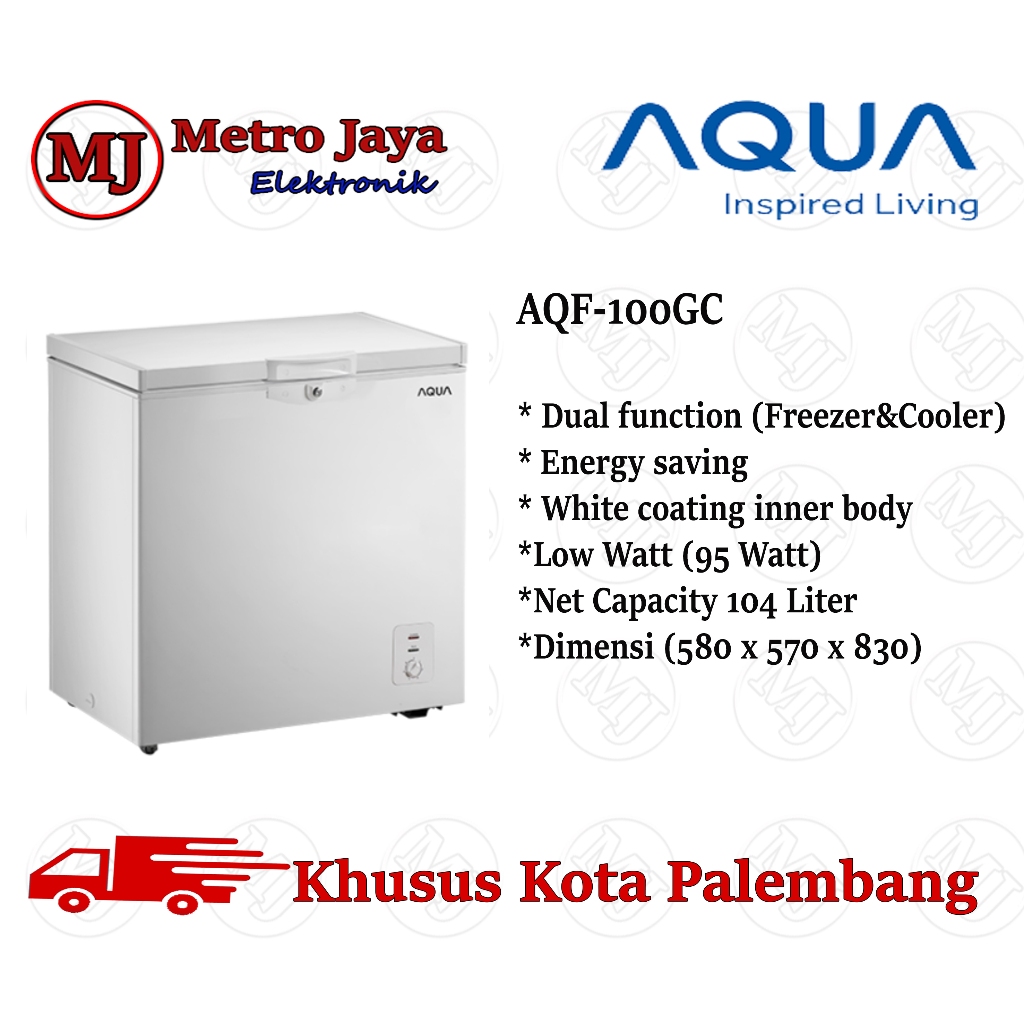 Chest Freezer AQUA AQF-100GC 100 Liter AQF 100 GC Freezer Box AQUA