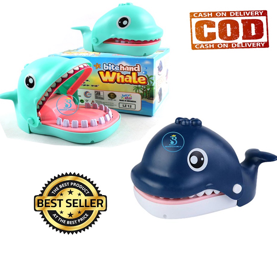Penawaran khusus BRONSIS - Mainan Anak Whale Gigit Jari Ikan Paus - Mainan Prank Gigit Jari Paus