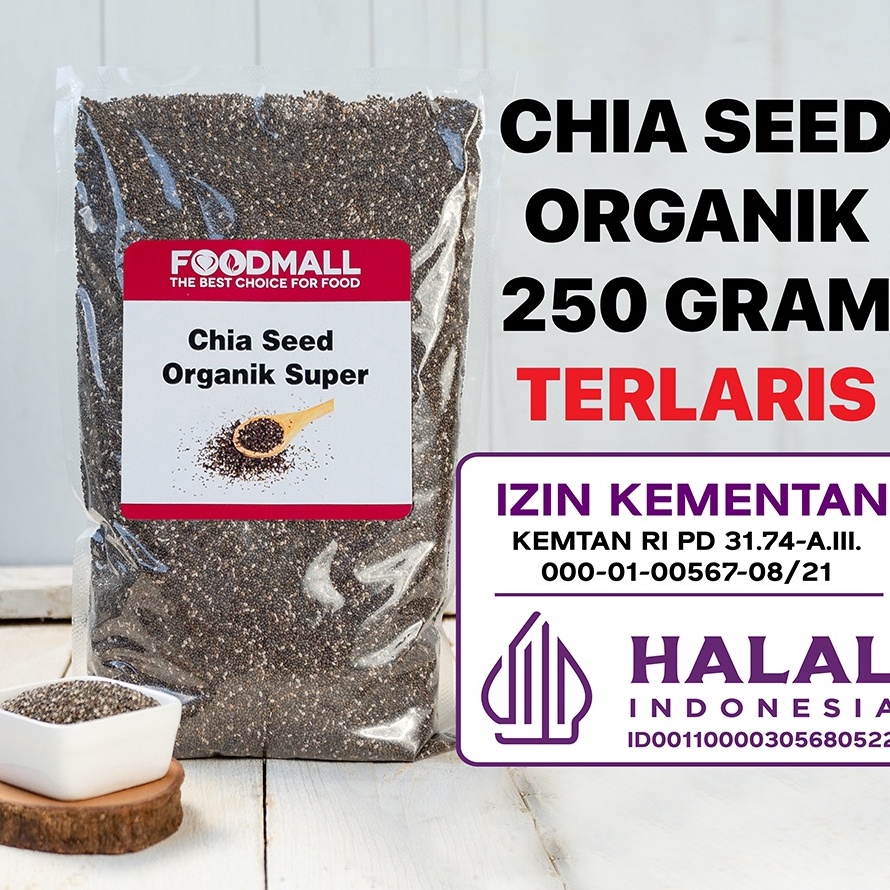 

Terlaku. Organic Chia Seed / Biji Chia 250 Gram Organik