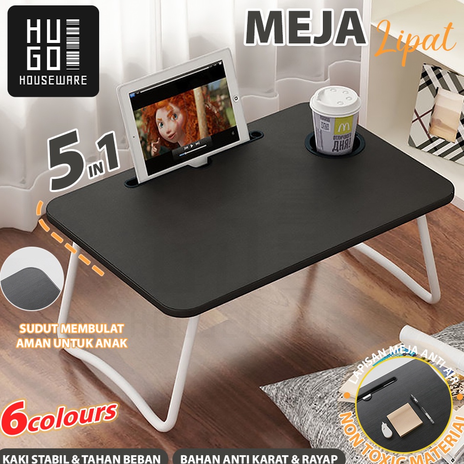 Promo besar HUGO Meja Belajar Anak / Meja Belajar Lipat / Meja Lipat Anak / Meja Laptop Lipat