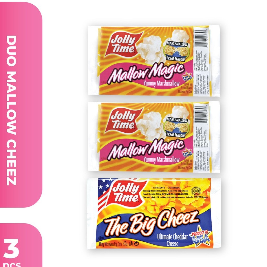 

Baru Jolly Time - Paket Duo Mallow Cheez (2MM, 1TBC) - Mircowave Popcorn