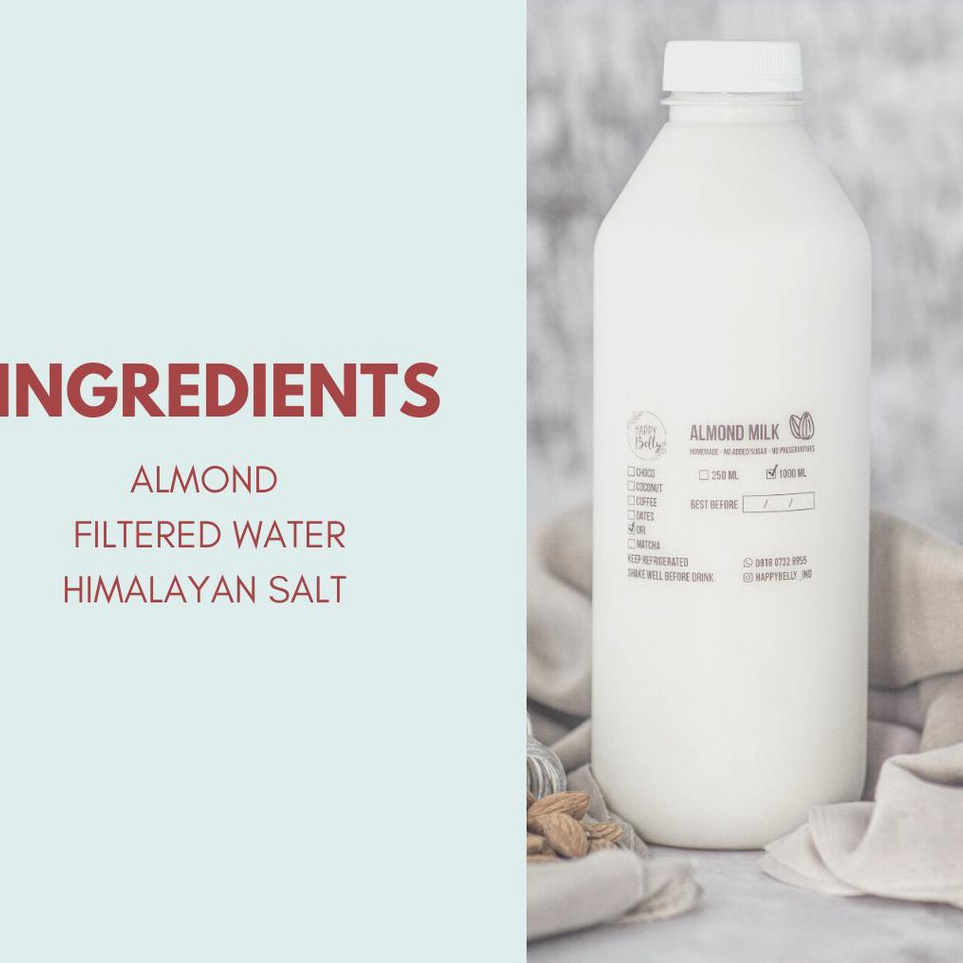 

Big Sale SUSU ALMOND / ALMOND MILK RASA ORIGINAL, TANPA GULA - UK 1 LITER