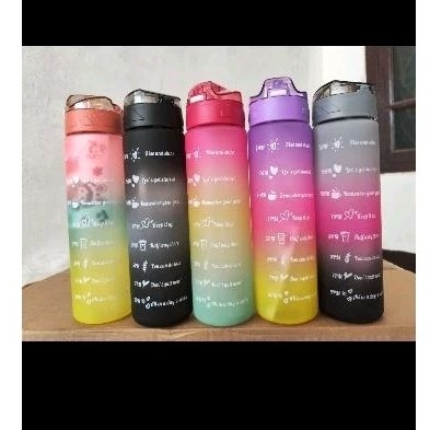 NT Merch Shop - Botol minum gradasi / botol minum Tritan / botol minum 1liter stiker 3D / botol minu