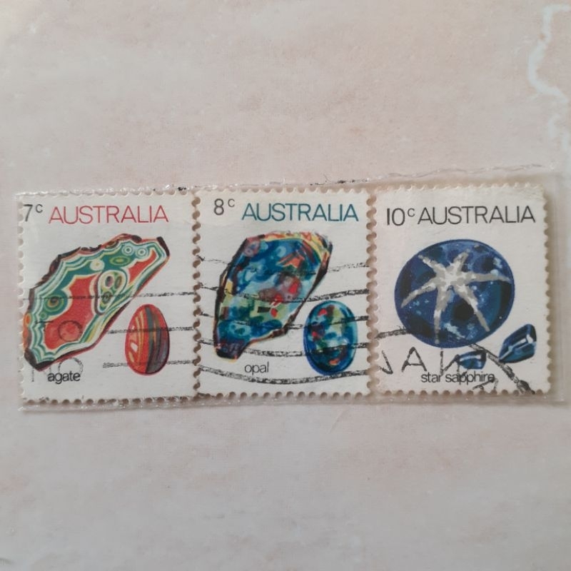 

(A) Perangko Australia Marine Life and Gemstones Tahun 1973-1974 set 3pcs