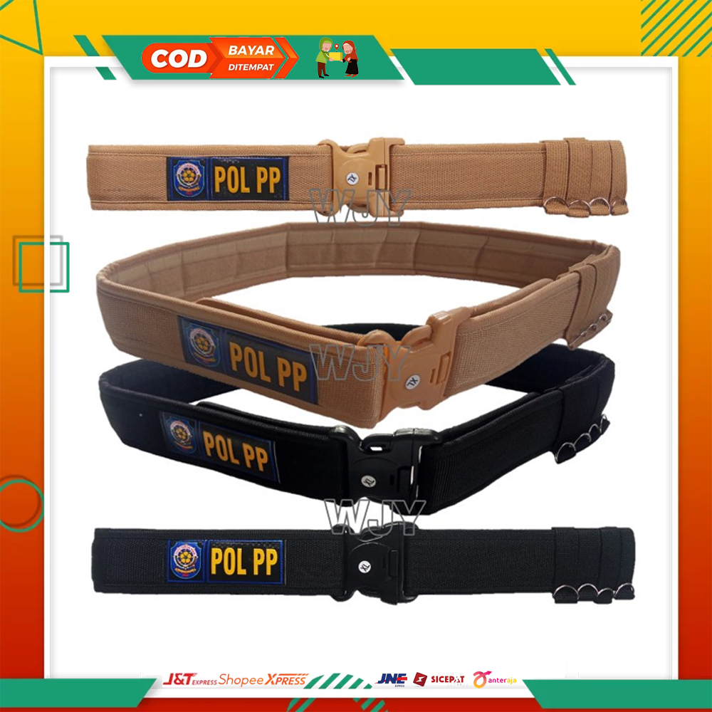 KOPEL PDL POL PP SABUK KOPEL TACTICAL IKAT PINGGANG LOGO SATPOL PP