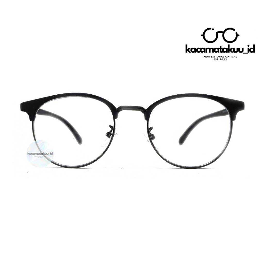 Kacamata Pria Dan Wanita Frame  Bulat Besi Kombinasi Plastik LenturcUnisex Thunder