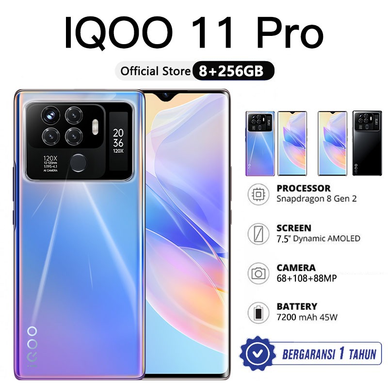 smartphone Android VIVO IQOO 11 Pro Ram 8GB/256GB 7.1" 8000mAh GSM/LTE smartphone terbaru 2023 hp ga