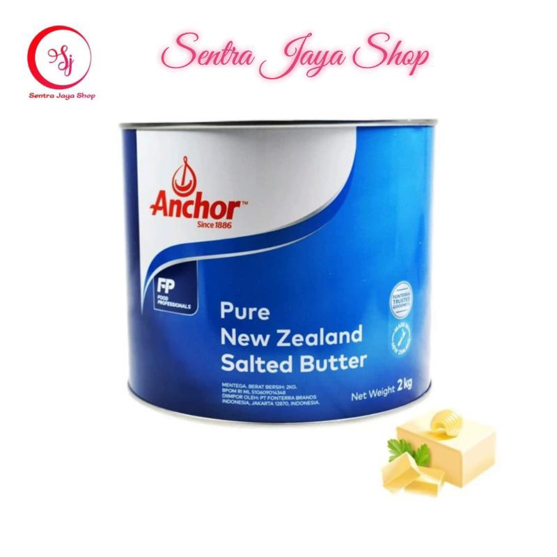 

Anchor Salted Butter 2 kg Mentega Asin New Zealand Tinned