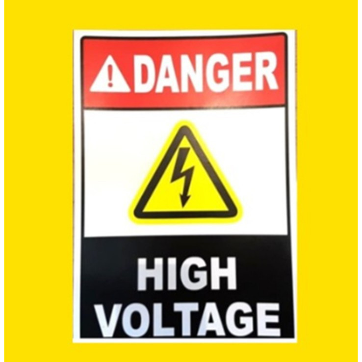 

SIGN STICKER K3 RAMBU SAFETY DANGER HIGH VOLTAGE UKURAN 15X20 CM
