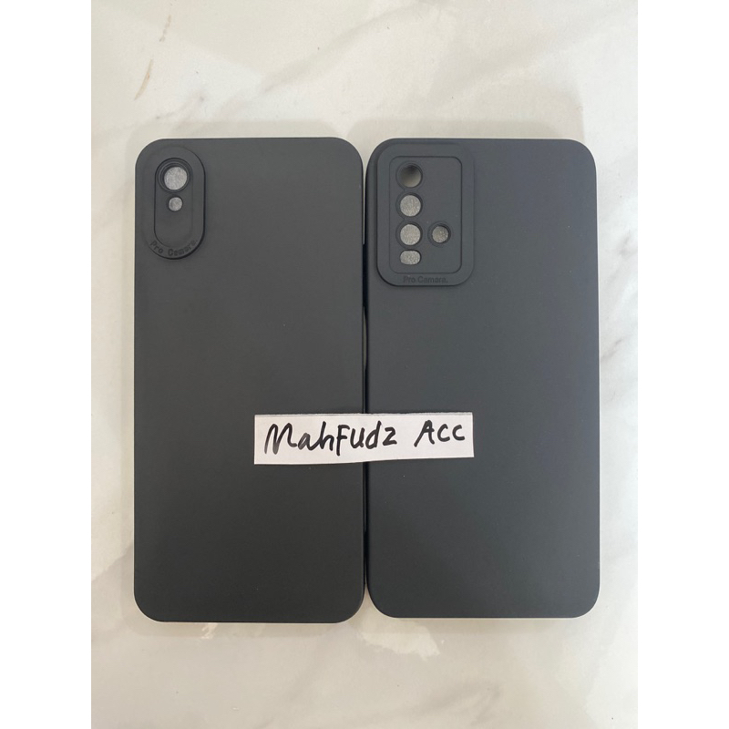 SOFTCASE FULL BLACK REDMI 9A/REDMI 9T CASE MACARON PRO CAMERA HITAM POLOS