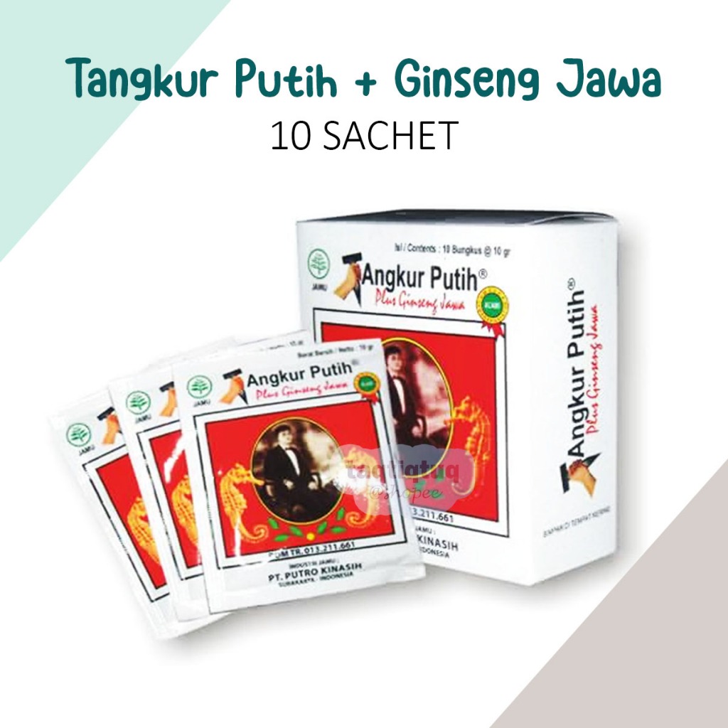 Jamu Tangkur Putih Plus Ginseng Jawa 1 Box 10 Sachet Jamu Serbuk Sehat Pria Putro Kinasih BPOM