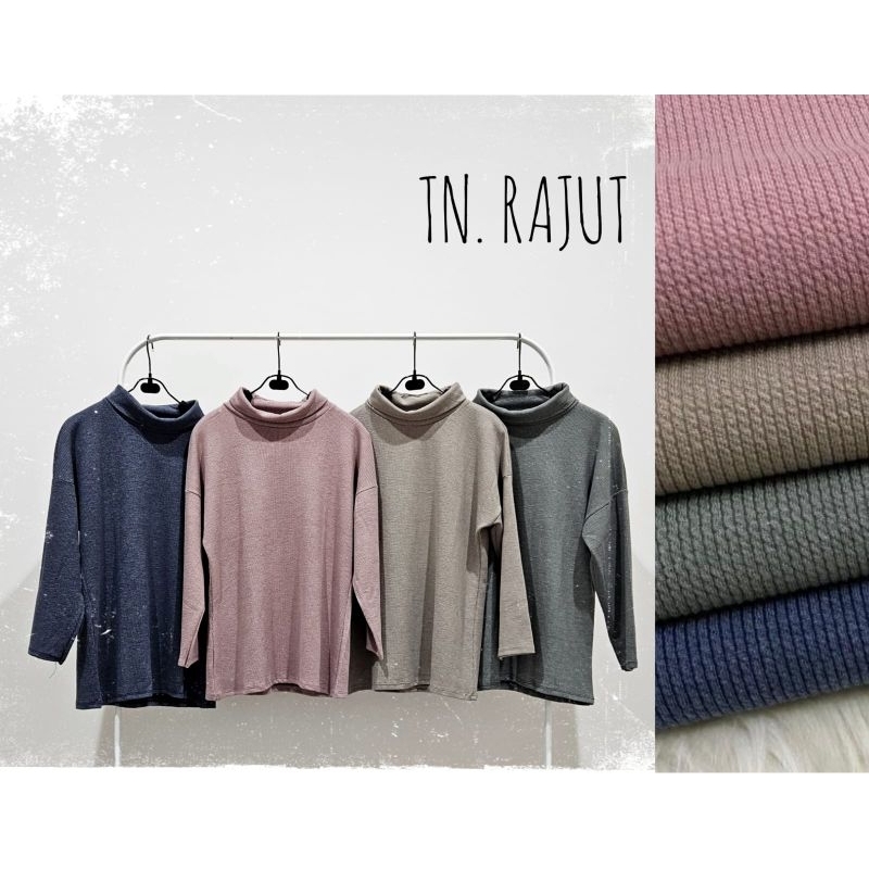 Kaos Iwata TN Rajut / Kaos Rajut Polos Turtleneck Premium
