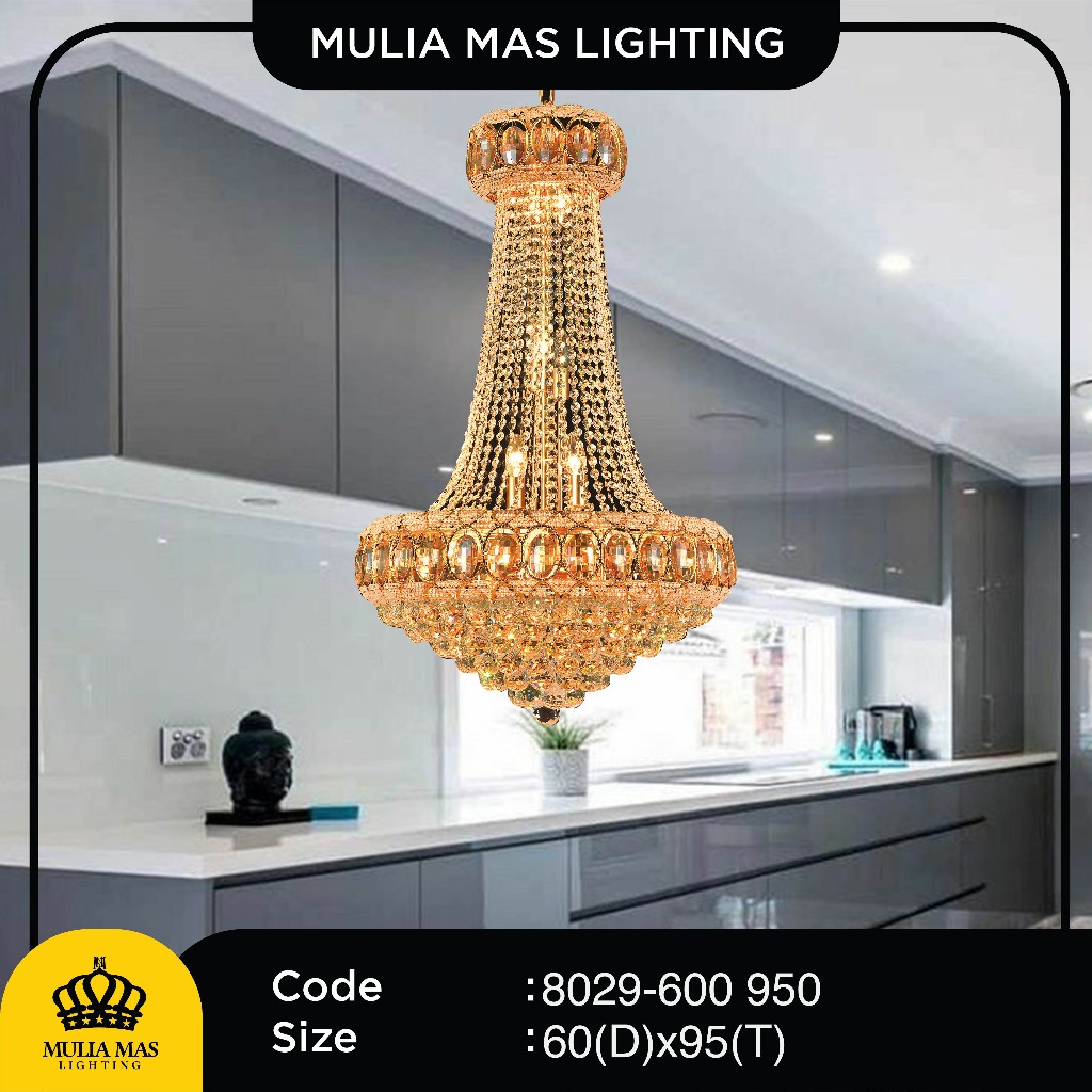 Lampu Gantung Model Crystal Barbel Minimalis Hias Ruang Tamu 8029