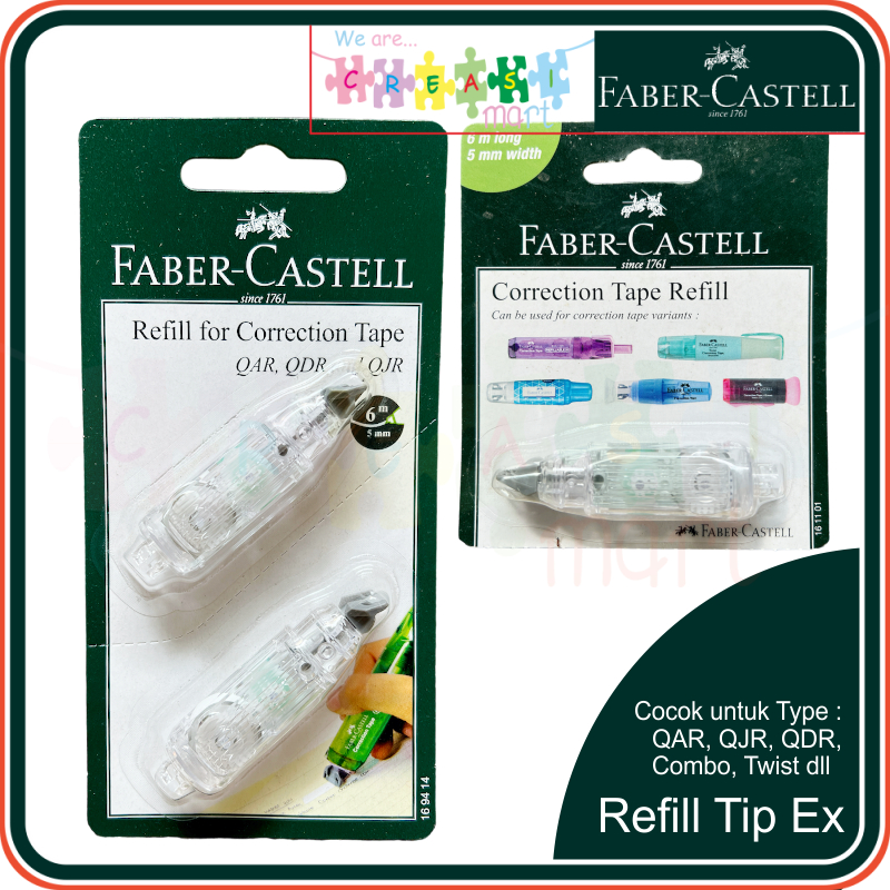 

Refill / Isi Ulang Tipe X Pita 5mm 6meter Faber Castell Correction Tape QAR/QJR/QDR 100% Original