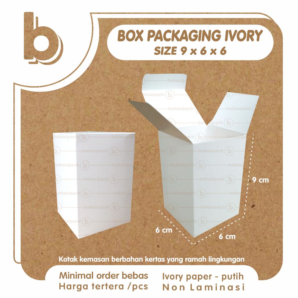 

Box Packaging Ivory Natural 9x6x6 I BPIN00437