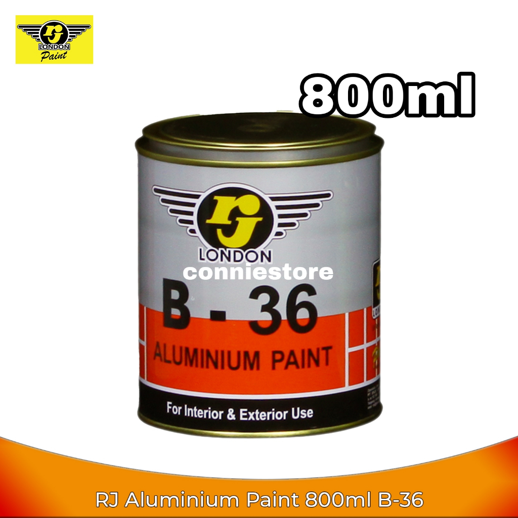RJ London Aluminium Paint 800ml/1KG B-36 - Cat Perak Silver pelapis besi logam tiang baja cat silver