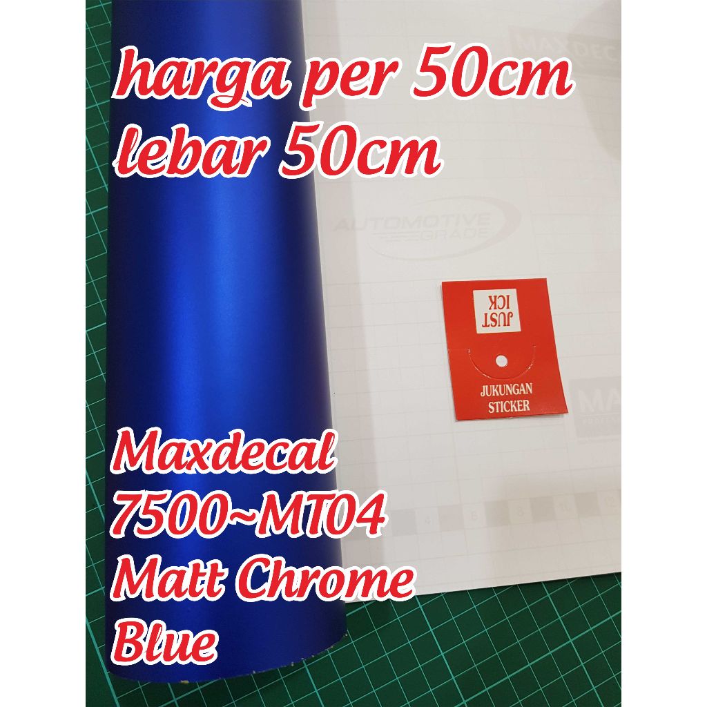 Stiker Biru - Sticker Maxdecal Matt Chrome Blue - per 50cm lebar 50cm