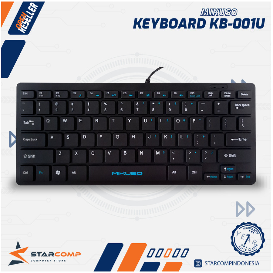 Keyboard Mini Mikuso USB KB001U Keyboard Portable untuk Laptop PC 001U