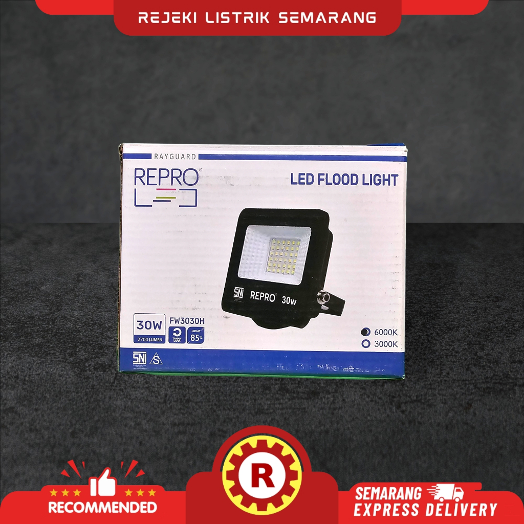 LAMPU SOROT LED, FLOODLIGHT LED REPRO, LAMPU SOROT OUTDOOR 30W,  WARNA PUTIH & KUNING