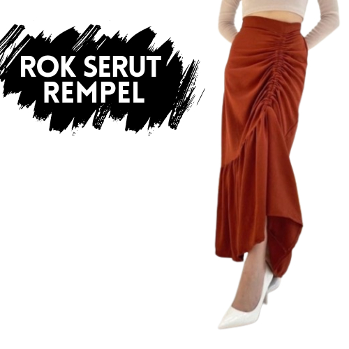 Erika - Rok Serut Rempel Bawah / Rok Serut Rempel / Rok Rempel Tali Serut / Rok Tali Serut.