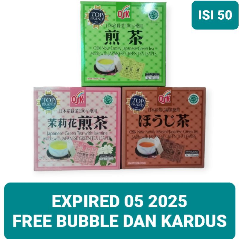 

OSK Japanese Green Tea 2gr x 50 Sachets | Teh Hijau Jepang 1 Box Isi 50 HALAL BPOM