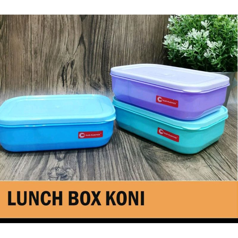 5082 - Lunch Box Koni Clio / Kotak Makan / Kotak Wadah Bekal / Ompreng Sekat 2 / Souvenir Ulang Tahu