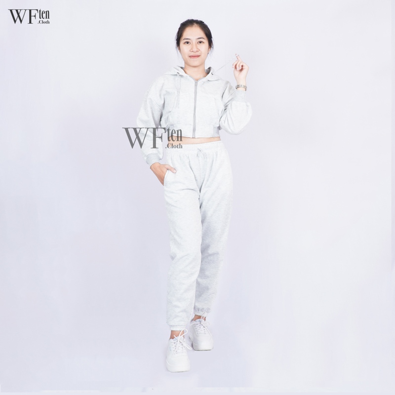 Setelan Sweat Pants & Jumper Hoodie Basic II Set Celana Jogger Panjang & Sweater Hoodie Polos Wanita