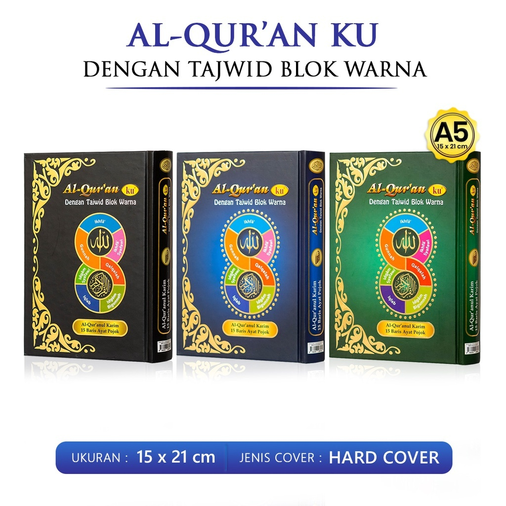 Al Quran Tajwid Blok Warna A5 Alquran Kecil Angka 8 Non Terjemahan Quran 15 Baris Ayat Pojok