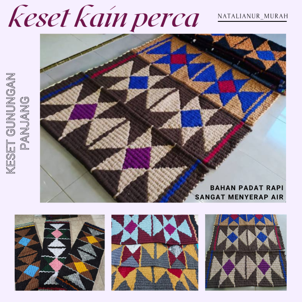 Keset kain /keset lantai / Keset gunungan panjang / Keset Bagus Kain perca