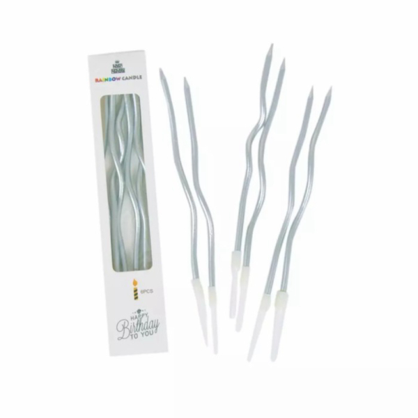 Unik lilin ulang tahun / lilin ulang tahun ulir panjang - silver Berkualitas