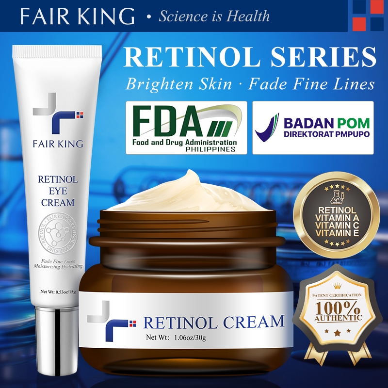 FAIR KING [BPOM] 2PCS Anti Aging Set Retinol Cream + Eye Cream Anti penuaan Memperbaharui Kulit Meng