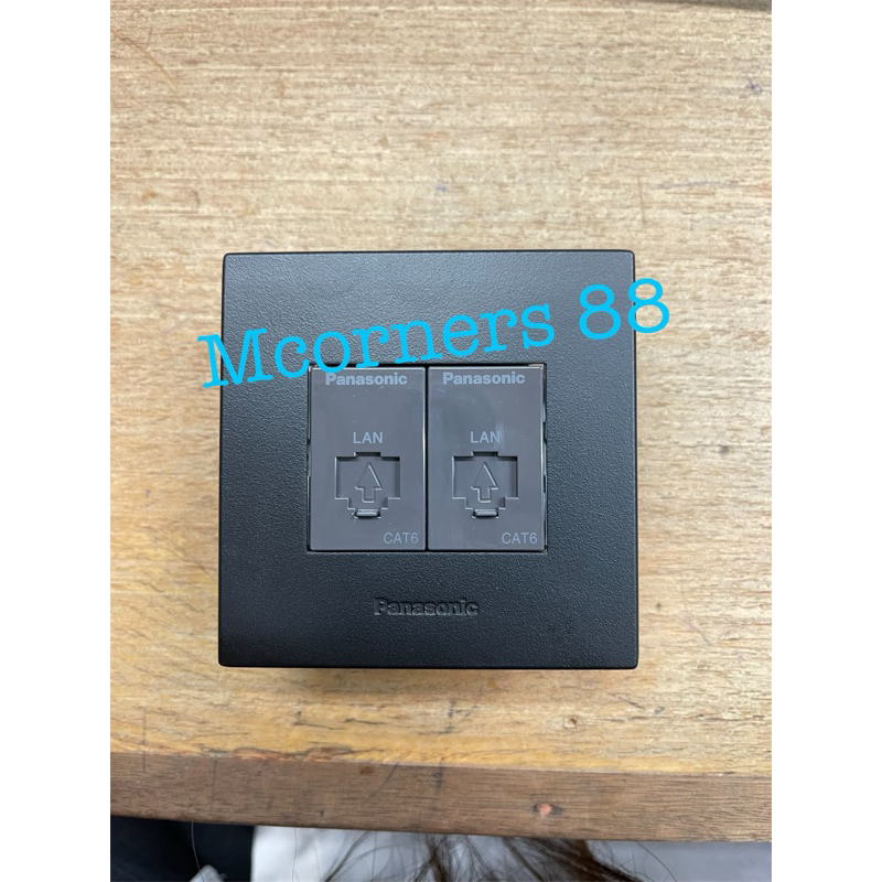Panasonic Style E Hitam Outlet Data Lan CAT6 + Cat 6
